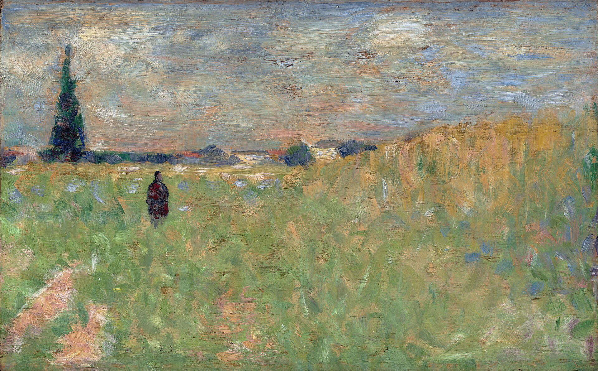 Pointillist landscape painting mat framing the improv coding environment demo
